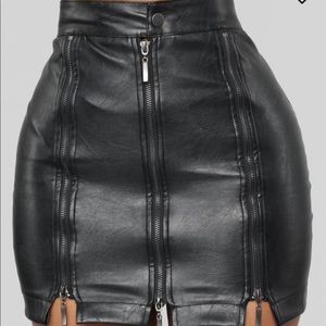 Leather Zip Skirt